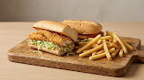 Chicken sandwich with fries